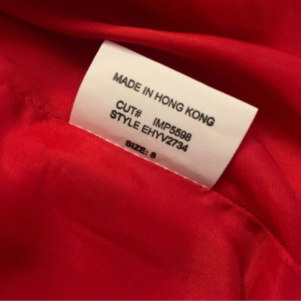 David Meister Red Blue Yellow Bold Colorful Floral Jacket 8 Vintage Art to Wear - Picture 5 of 11